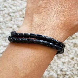 Black leather bracelet